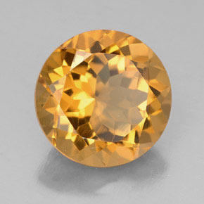 Citrino naturale giallo da 5,74 ct, taglio rotondo, VVS-VS