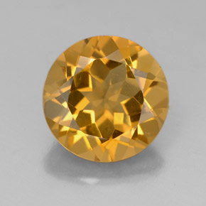 Citrino naturale giallo da 4,28 ct, taglio rotondo, VS