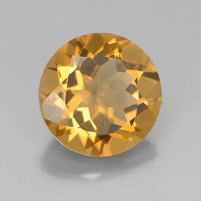 Citrino naturale giallo da 4,28 ct, taglio rotondo, VS