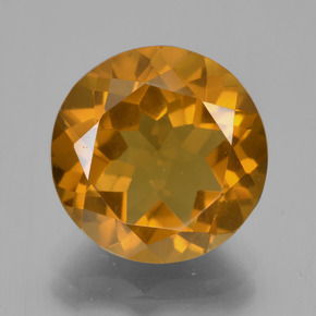 Citrino naturale arancione da 5,58 ct, taglio rotondo, VS