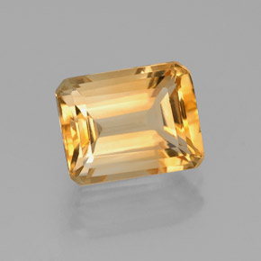 Citrino naturale giallo da 2,56 ct, taglio smeraldo, VVS-VS