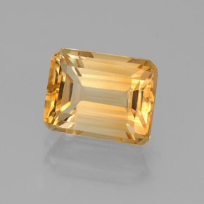 Citrino naturale giallo da 2,56 ct, taglio smeraldo, VVS-VS