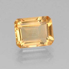 Citrino naturale giallo da 2,18 ct, taglio smeraldo, VS
