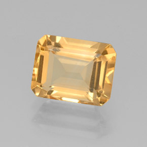 Citrino naturale giallo da 2,18 ct, taglio smeraldo, VS