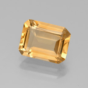Citrino naturale giallo da 1,84 ct, taglio smeraldo, VS