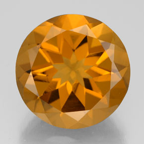 Citrino naturale giallo da 8,54 ct, taglio rotondo, VS