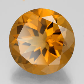 Citrino naturale giallo da 8,54 ct, taglio rotondo, VS