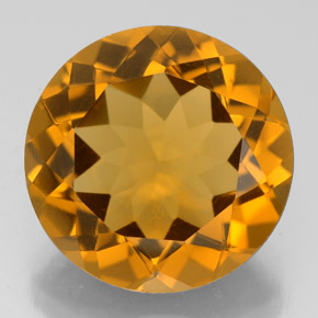 Citrino naturale arancione da 8,15 ct, taglio rotondo, VS