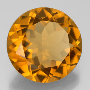 Citrino naturale arancione da 8,15 ct, taglio rotondo, VS
