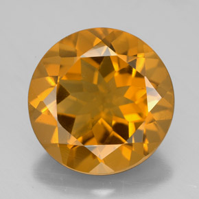 Citrino naturale giallo da 7,69 ct, taglio rotondo, VS