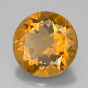 Citrino naturale giallo da 7,69 ct, taglio rotondo, VS