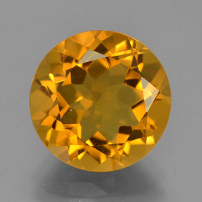 Citrino naturale giallo da 5,61 ct, taglio rotondo, VVS-VS