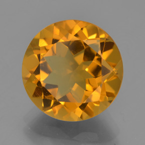 Citrino naturale giallo da 5,61 ct, taglio rotondo, VVS-VS