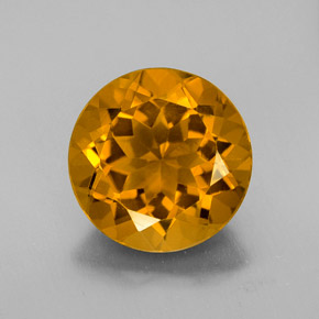 Citrino naturale giallo da 5,77 ct, taglio rotondo, VS