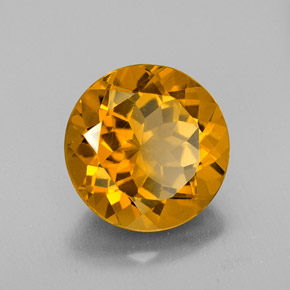 Citrino naturale giallo da 5,77 ct, taglio rotondo, VS