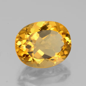 Citrino naturale giallo da 3,08 ct, taglio ovale, VS