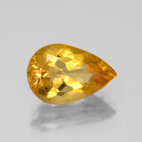 Citrino naturale oro da 2,55 ct, taglio a pera, VVS-VS
