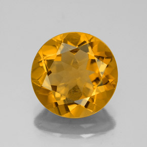 Citrino naturale giallo da 3,87 ct, taglio rotondo, VS