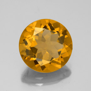 Citrino naturale giallo da 3,87 ct, taglio rotondo, VS