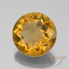 Citrino Medium-Light Orange-Gold  naturale da 4.95 ct, Rotondo, VVS-VS