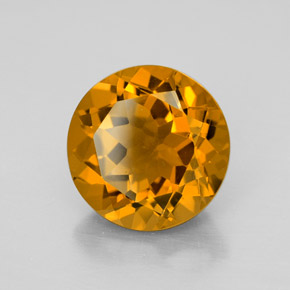 Citrino naturale giallo da 5,79 ct, taglio rotondo, VVS