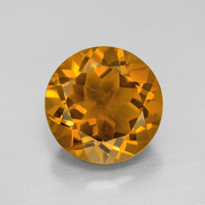 Citrino naturale dorato da 5,78 ct, taglio rotondo, VVS-VS