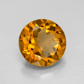 Citrino naturale dorato da 5,78 ct, taglio rotondo, VVS-VS