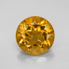 Citrino naturale dorato da 5,56 ct, taglio rotondo, VVS-VS