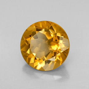 Citrino naturale dorato da 5,56 ct, taglio rotondo, VVS-VS