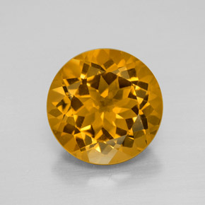 Citrino naturale oro da 5,54 ct, taglio rotondo, VVS