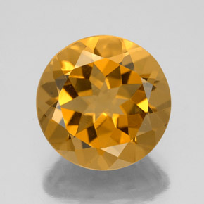 Citrino naturale giallo da 5,48 ct, taglio rotondo, VVS