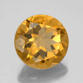 Citrino naturale giallo da 5,48 ct, taglio rotondo, VVS