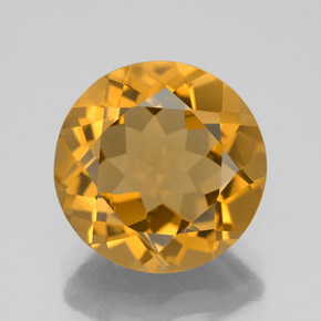 Citrino naturale dorato da 5,30 ct, taglio rotondo, VVS
