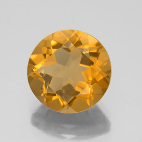 Citrino naturale dorato da 4,16 ct, taglio rotondo, VVS