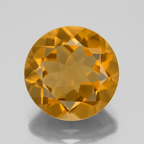 Citrino Dark Orange  naturale da 5.24 ct, Taglio rotondo, VS