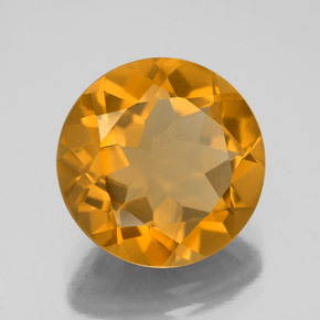 Citrino Dark Orange  naturale da 5.24 ct, Taglio rotondo, VS