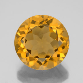 Citrino naturale giallo da 6,24 ct, taglio rotondo, VVS