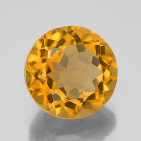 Citrino naturale giallo da 6,24 ct, taglio rotondo, VVS