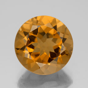 Citrino naturale dorato da 5,59 ct, taglio rotondo, VVS