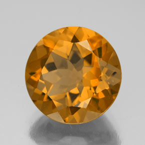 Citrino naturale dorato da 5,59 ct, taglio rotondo, VVS