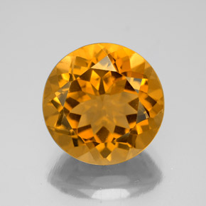 Citrino naturale giallo da 5,66 ct, taglio rotondo, VVS-VS
