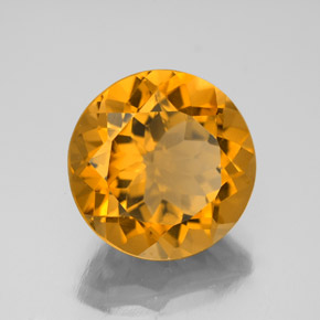 Citrino naturale giallo da 5,66 ct, taglio rotondo, VVS-VS