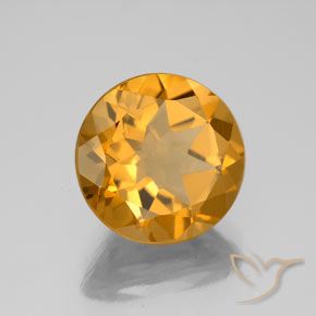 Citrino Arancio intenso-OroG naturale da 4.35 ct, Rotondo, VS
