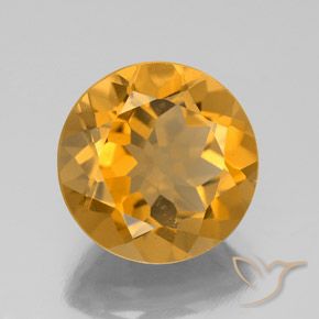 Citrino Arancio medio-chiaro-oroG naturale da 4.11 ct, Rotondo, VS