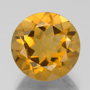 Citrino naturale dorato da 5,40 ct, taglio rotondo, VS