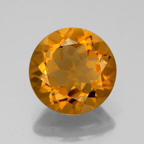 Citrino naturale giallo da 4,12 ct, taglio rotondo, VVS