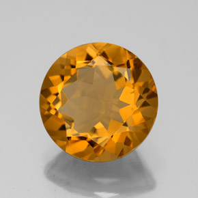 Citrino naturale giallo da 4,12 ct, taglio rotondo, VVS