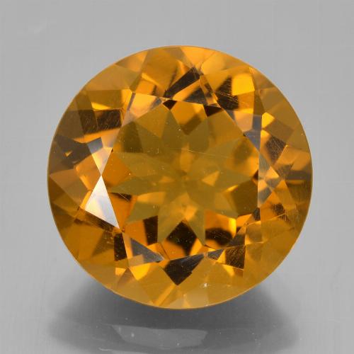 Citrino naturale dorato da 8,14 ct, taglio rotondo, VS