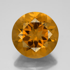 Citrino Marrone dorato naturale da 8.78 ct, Taglio rotondo, VVS-VS
