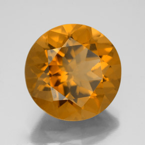 Citrino Marrone dorato naturale da 8.78 ct, Taglio rotondo, VVS-VS